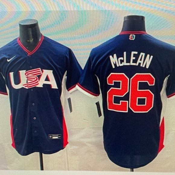 💛Nolan McLean Navy Stitched Jersey